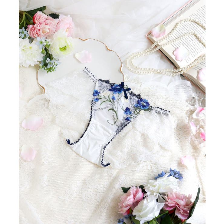 ネイビー(094) | テリン レースショーツ | Risa Magli