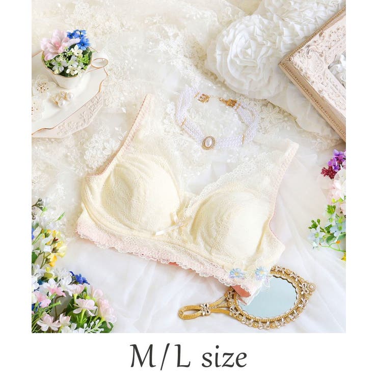 クリーム(054) | フロリタ おやすみブラ（M-L） | Risa Magli