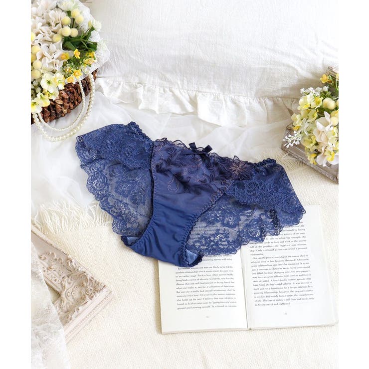 ネイビー(094) | イリーナ レースショーツ | Risa Magli