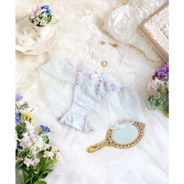 サックスブルー(090) | フロリタ レースショーツ | Risa Magli