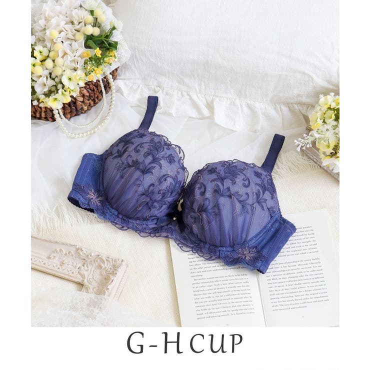 ネイビー(094) | イリーナ ブラジャー（G-H）＜バストアップタイプ＞ | Risa Magli