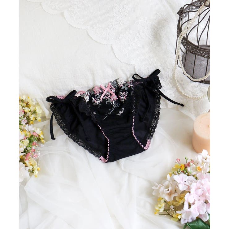 ブラック(019) | ナヨン リボンショーツ | Risa Magli