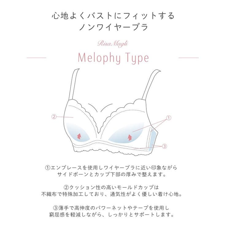 ナルナ ノンワイヤーブラ （B－C） ＜ノンワイヤーブラ メロフィータイプ＞ | Risa Magli | 詳細画像23 