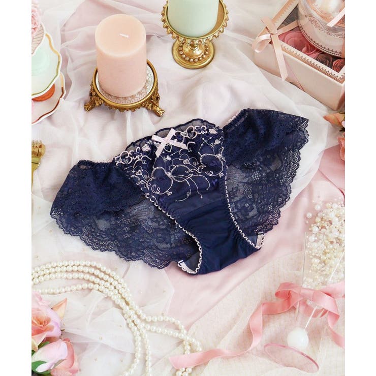 ネイビー(094) | ヘルティー レースショーツ | Risa Magli