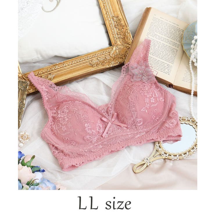 ピンク(071) | アルベルタ おやすみブラ (LL) | Risa Magli