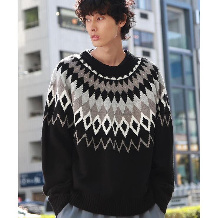 Web限定 ビックシルエット求心柄ニット ノルディック柄 品番 Wrdw The Shop Tk ザショップティーケー のメンズ ファッション通販 Shoplist ショップリスト