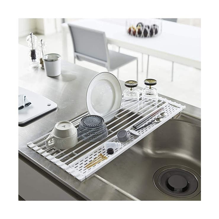ホワイト(879) | 折り畳み水切り シリコーントレー付き L | 212 KITCHEN STORE