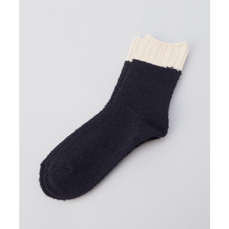 その他 | 内側シルク2重編み ウール混 もこもこ靴下 紺色 ＜絹屋＞ | 212 KITCHEN STORE