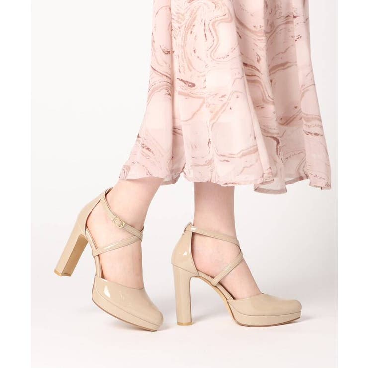 日本製】クロスストラップハイヒールパンプス[品番：WRDW0154747