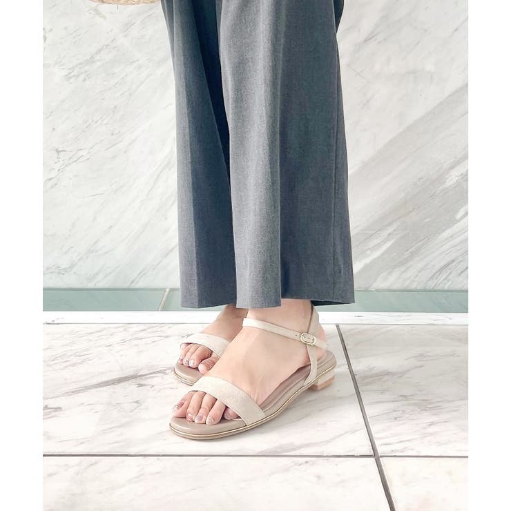 フラットゴールドピースサンダル【ESPERANZA_blanca】[品番