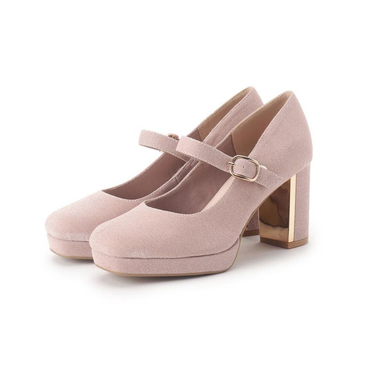 ピンクラメ(372) | メッキプレートヒールストラップパンプス 結婚式二次会 パーティー 24SS | ESPERANZA