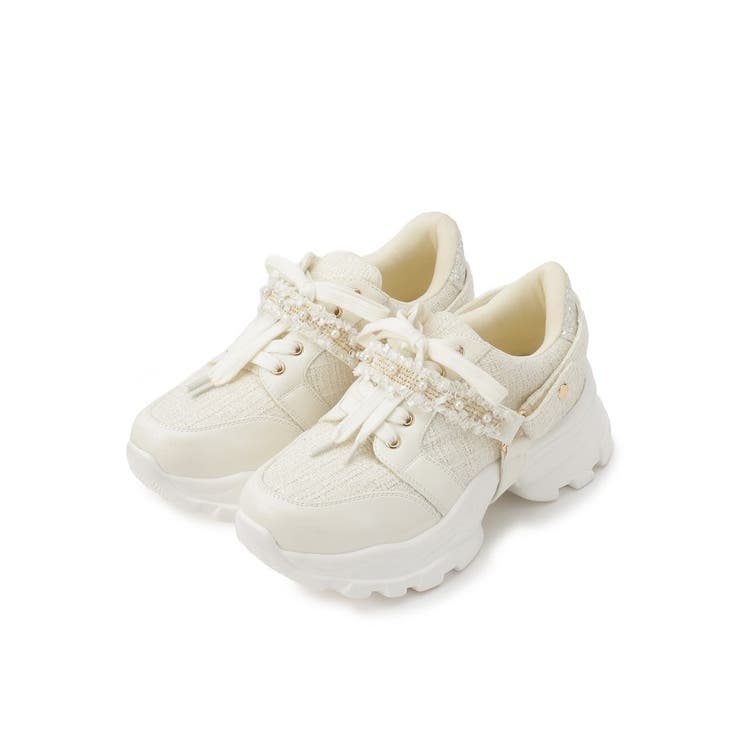 フリル×パール調ベルトツイードスニーカー | ESPERANZA | 詳細画像10 