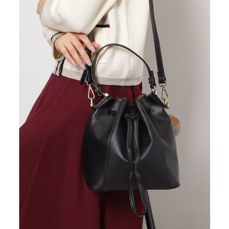 ブラック(019) | 巾着ショルダーバッグ | ESPERANZA