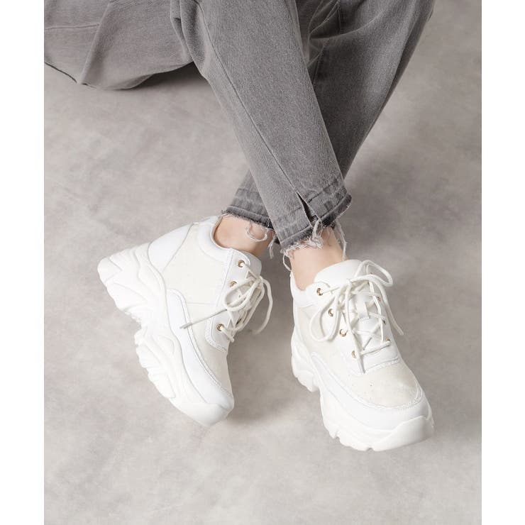 ホワイト(901) | きゅんフィットベルベットラメスニーカー | ESPERANZA