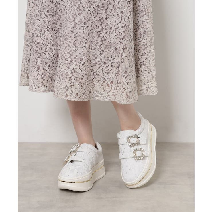 ビジューバックルWストラップレーススニーカー | ESPERANZA | 詳細画像1 