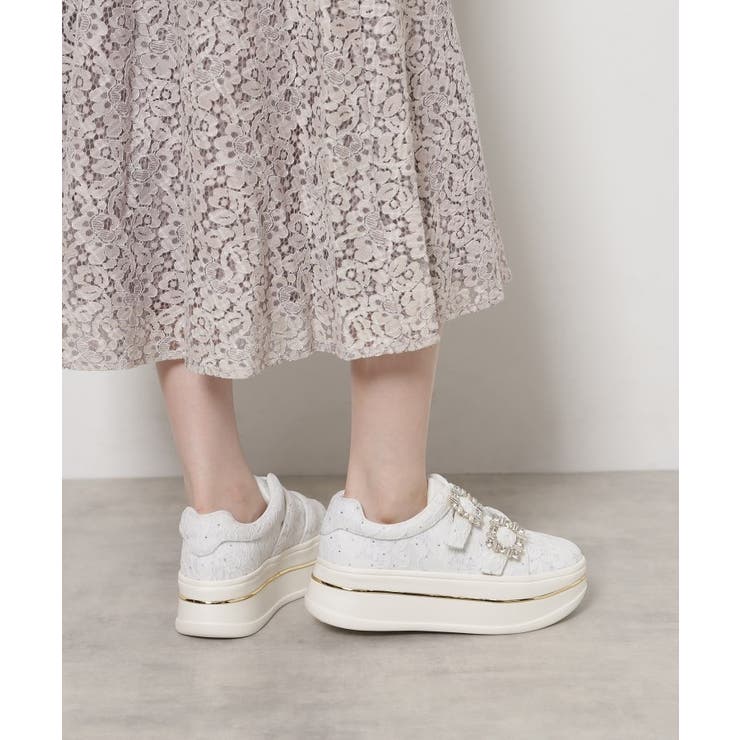 ビジューバックルWストラップレーススニーカー | ESPERANZA | 詳細画像2 