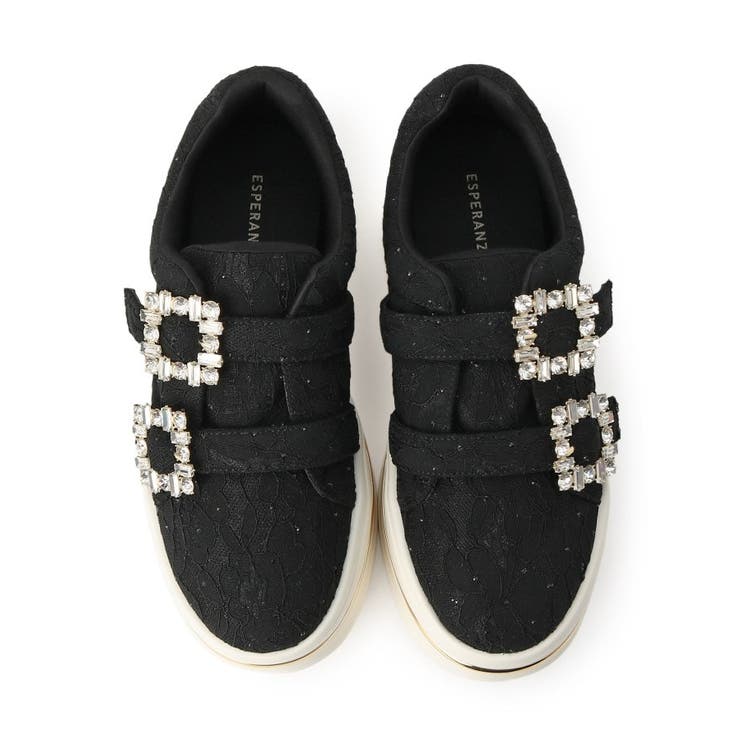 ビジューバックルWストラップレーススニーカー | ESPERANZA | 詳細画像12 