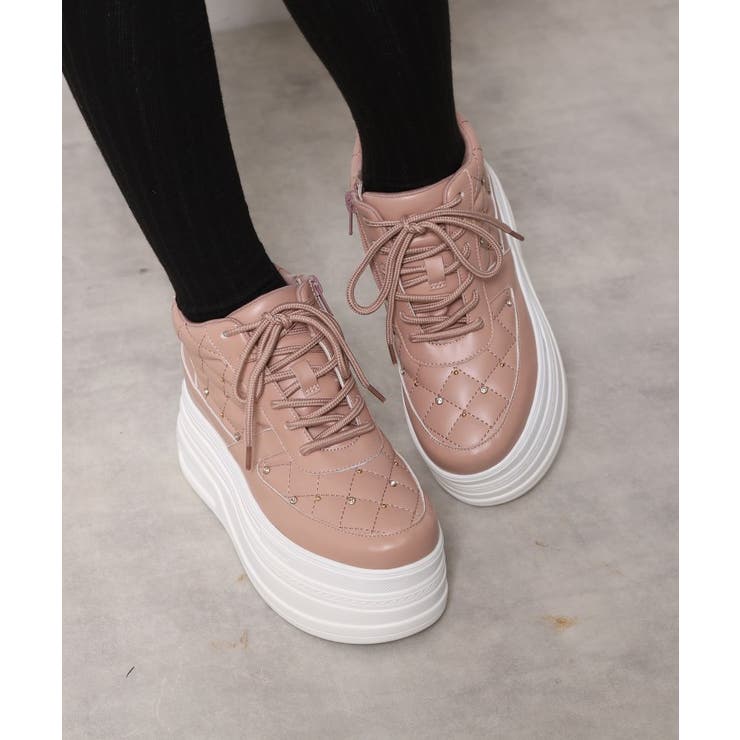 きゅんフィット厚底フラットキルティングスタッズスニーカー | ESPERANZA | 詳細画像7 