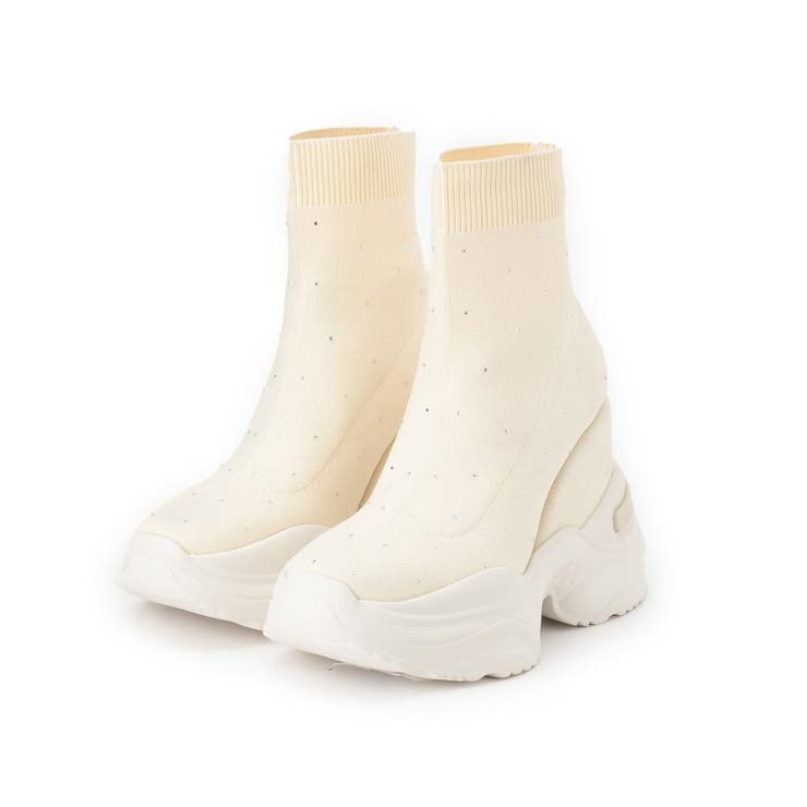 スニーカーソールラインストーンニットブーツ | ESPERANZA | 詳細画像10 