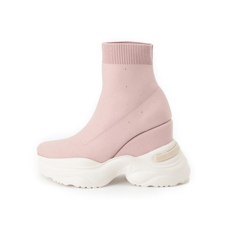 スニーカーソールラインストーンニットブーツ | ESPERANZA | 詳細画像14 