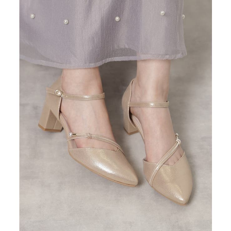 ポインテッドトゥパール調付きセパレートパンプス | ESPERANZA | 詳細画像8 