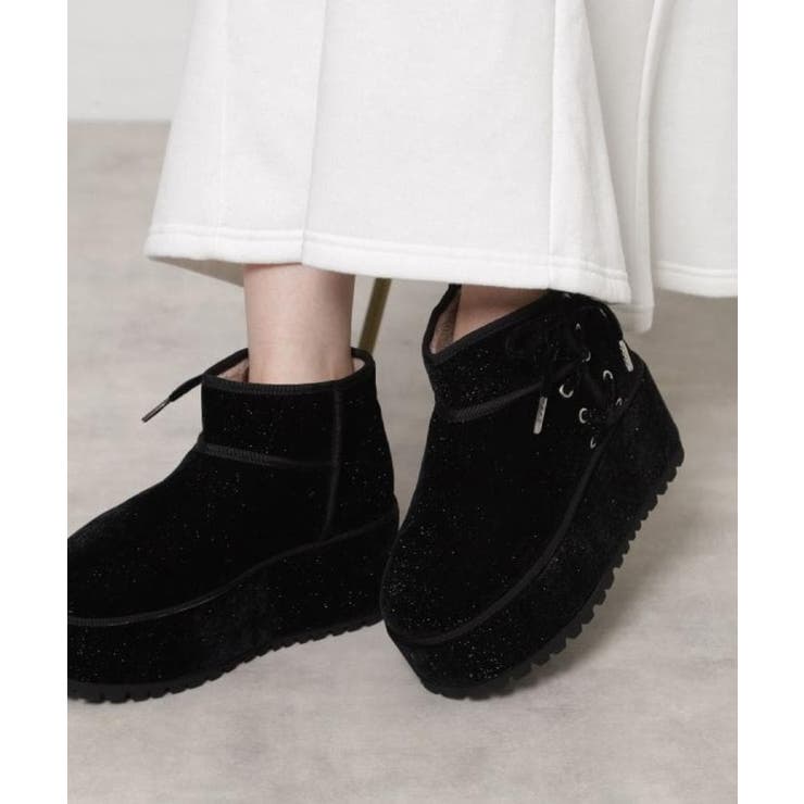 厚底レースアップリボンフェイクムートンブーツ | ESPERANZA | 詳細画像8 