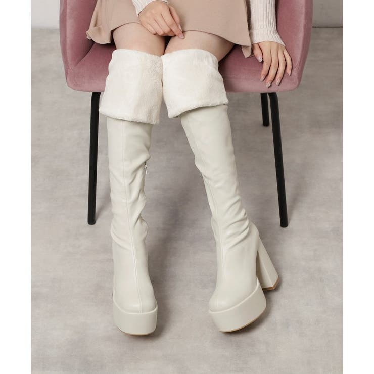 アイボリー(004) | 【ラク盛り ニーハイブーツ】リピーター続出 脚長美脚 | ESPERANZA