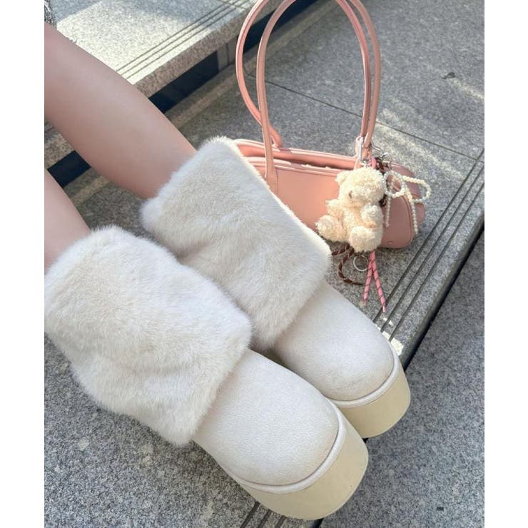 【EC先行販売】フェイクファー付き2WAYムートン調ブーツ | ESPERANZA | 詳細画像4 