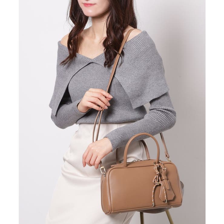 キャメルブラウン(041) | チャーム付横長ボストンバッグ | ESPERANZA