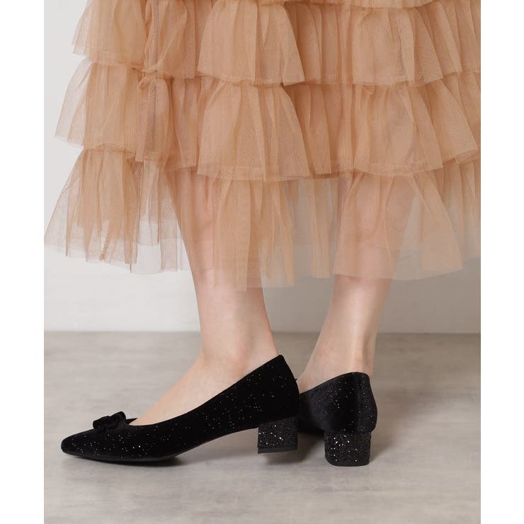 ラメベルベットダブルリボンパンプス | ESPERANZA | 詳細画像3 