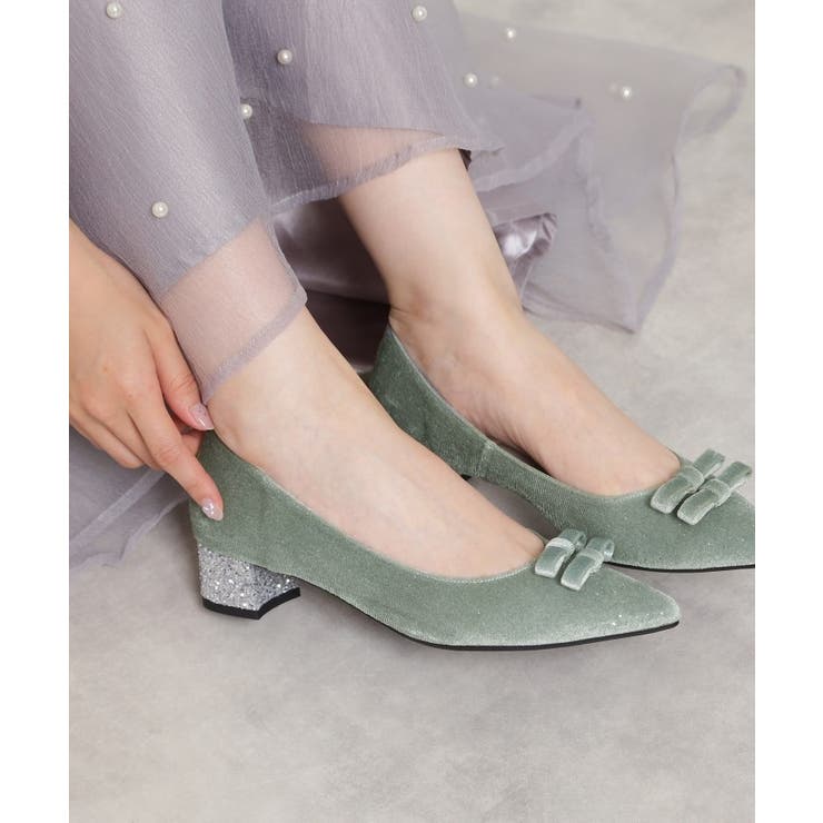 ラメベルベットダブルリボンパンプス | ESPERANZA | 詳細画像15 