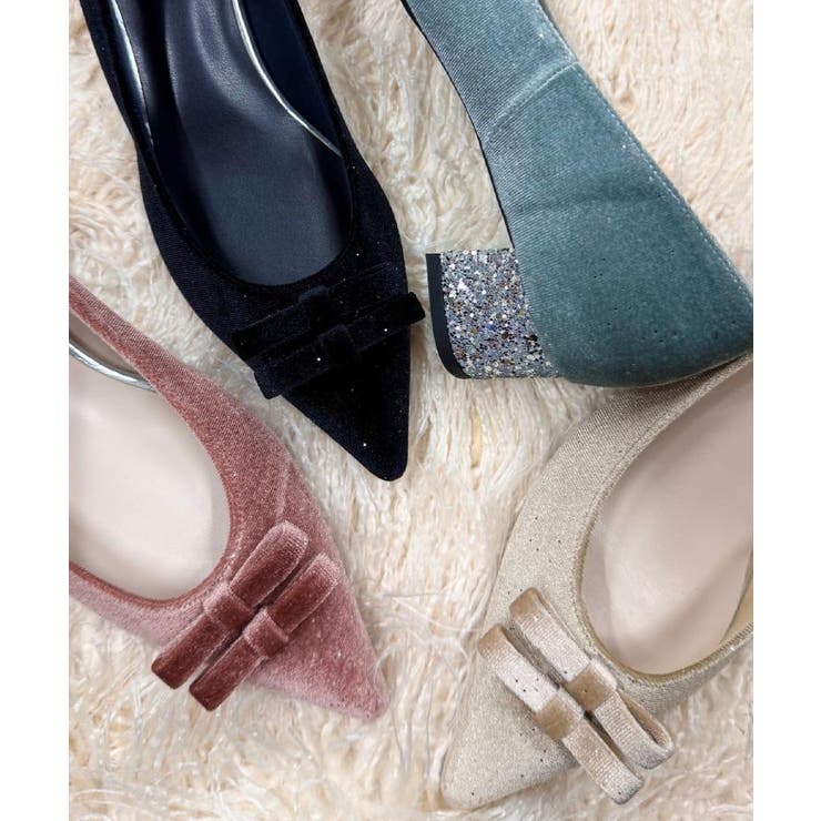 ラメベルベットダブルリボンパンプス | ESPERANZA | 詳細画像33 