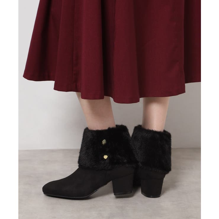 2WAYフェイクファー付きショートブーツ | ESPERANZA | 詳細画像1 