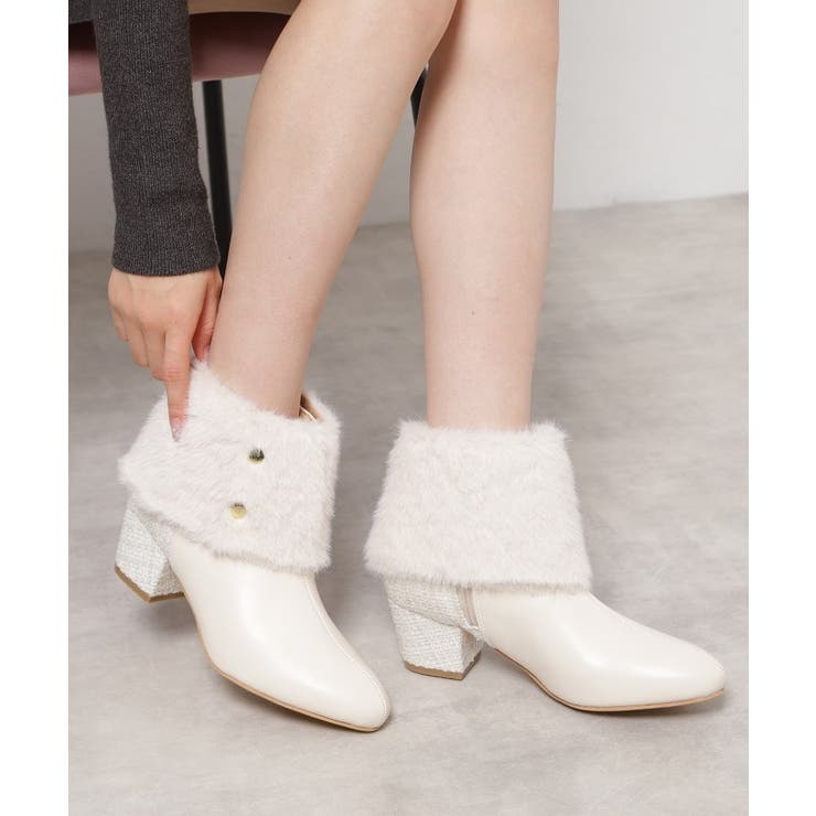 2WAYフェイクファー付きショートブーツ | ESPERANZA | 詳細画像4 