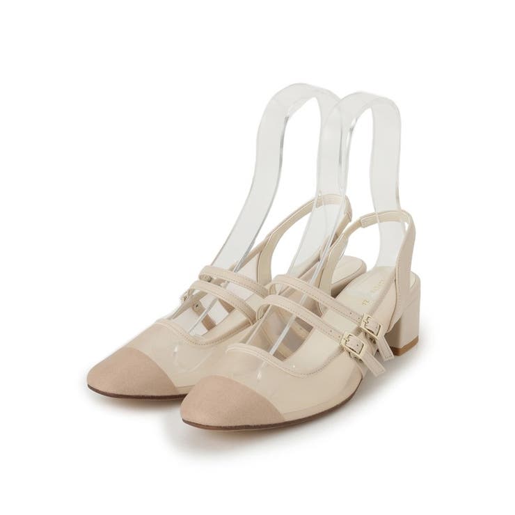 ベージュ(052) | ダブルベルトメッシュパンプス | ESPERANZA