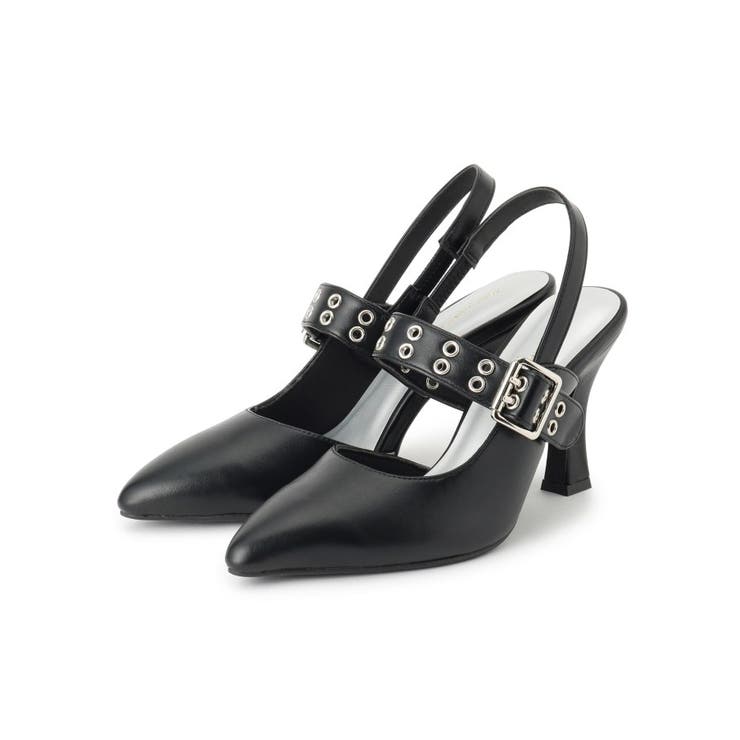 ブラック(019) | グロメットバックストラップパンプス | ESPERANZA