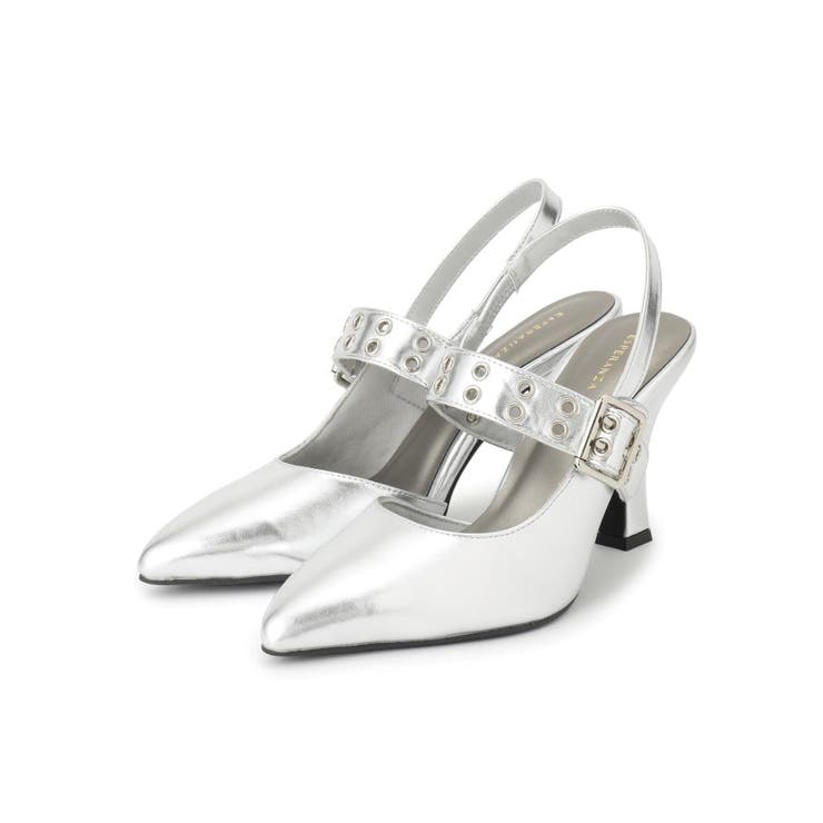 シルバー(208) | グロメットバックストラップパンプス | ESPERANZA