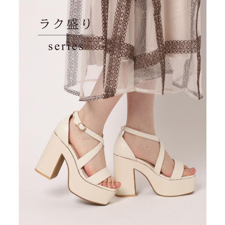 【ラク盛り／サンダル】リピーター続出／脚長美脚 クロスストラップサンダル | ESPERANZA | 詳細画像1 