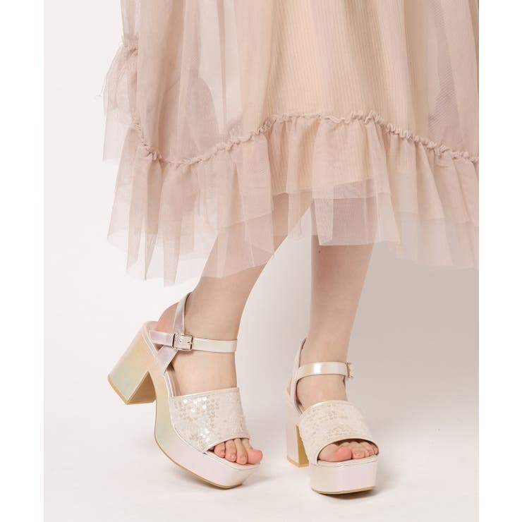 【ラク盛り／サンダル】リピーター続出／脚長美脚 スパンコール厚底サンダル | ESPERANZA | 詳細画像20 