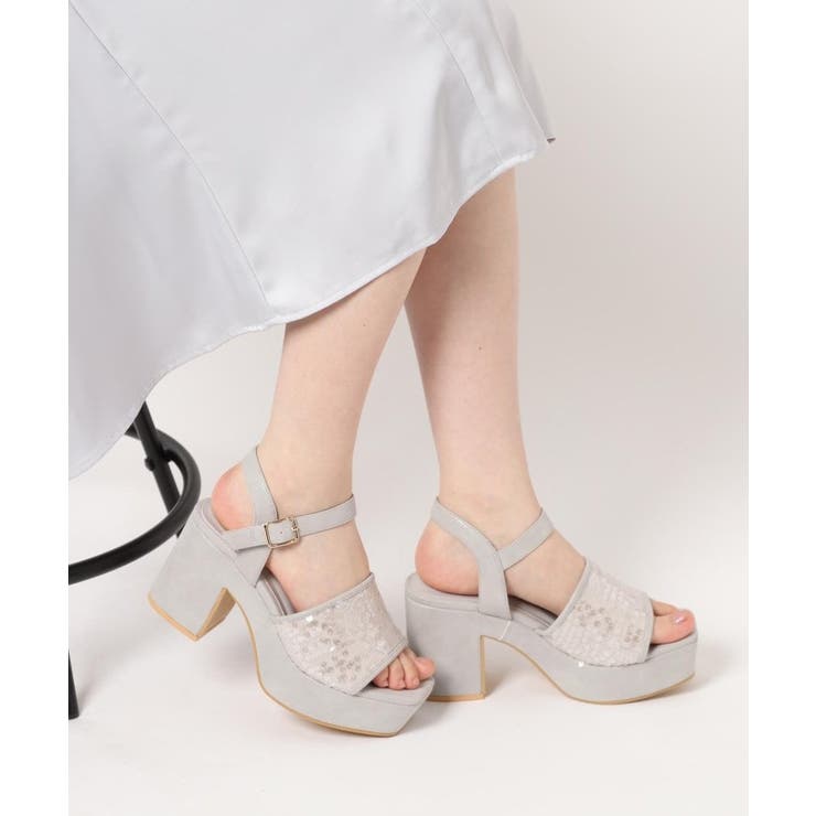 【ラク盛り／サンダル】リピーター続出／脚長美脚 スパンコール厚底サンダル | ESPERANZA | 詳細画像16 