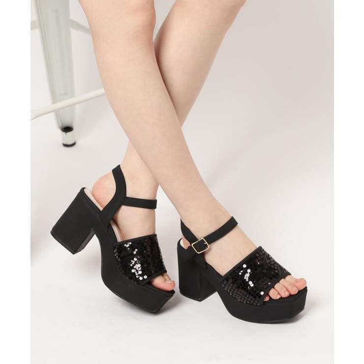 【ラク盛り／サンダル】リピーター続出／脚長美脚 スパンコール厚底サンダル | ESPERANZA | 詳細画像19 