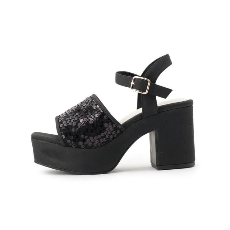 【ラク盛り／サンダル】リピーター続出／脚長美脚 スパンコール厚底サンダル | ESPERANZA | 詳細画像5 