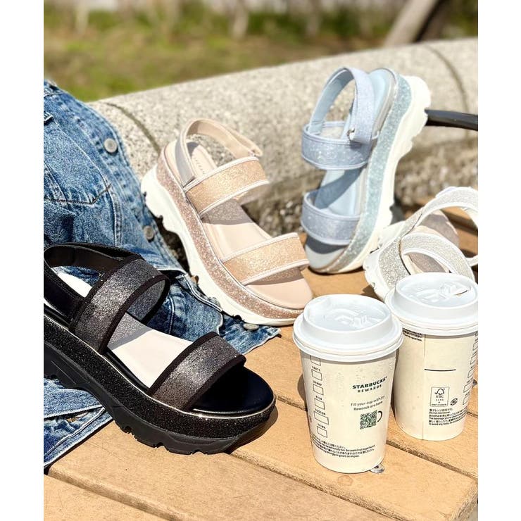 エスペランサ キルティングウェッジソールスポサン アイボリー M