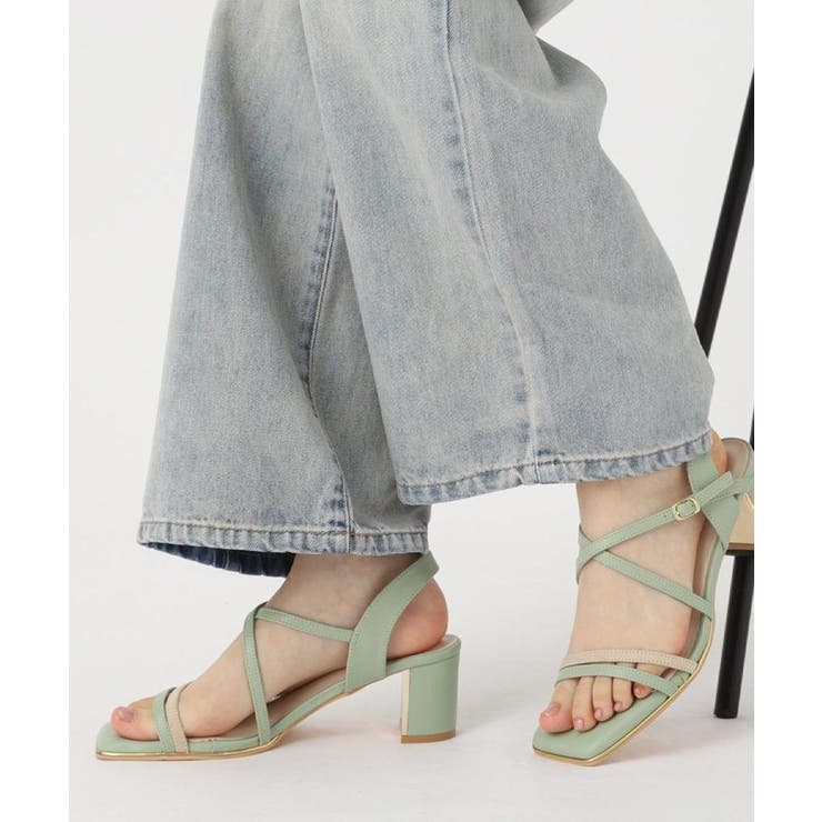 グリーン(022) | プレートヒールクロスベルトサンダル | ESPERANZA