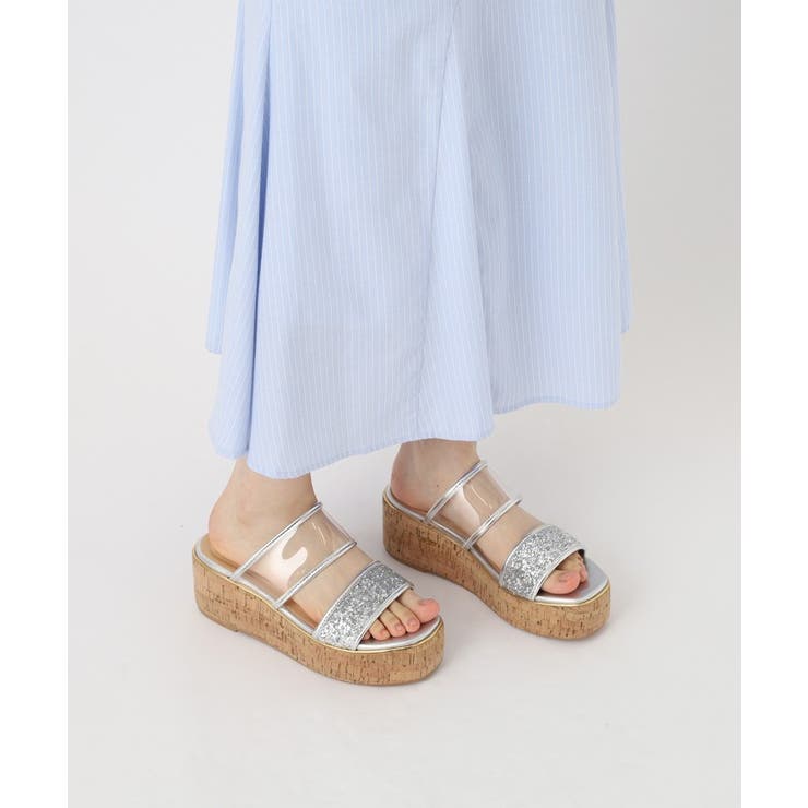 グリッター×クリアベルト 厚底コルクサンダル | ESPERANZA | 詳細画像23 