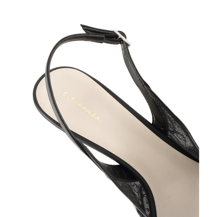 リボンチュールレースバックストラップ2WAYパンプス | ESPERANZA | 詳細画像17 