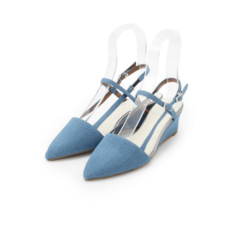 ブルー(393) | ウェッジソールバックストラップパンプス | ESPERANZA