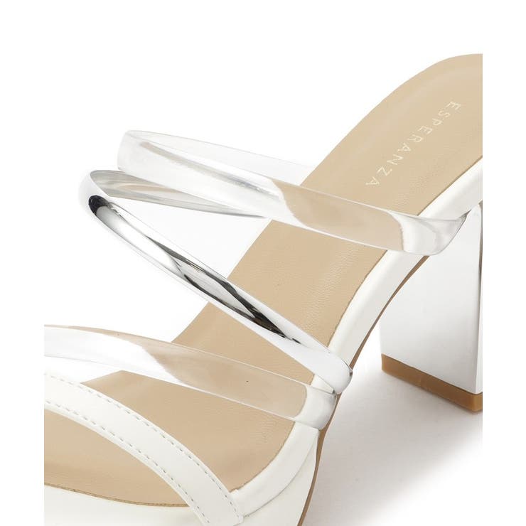 クリア×メタリックラインコンビヒールサンダル | ESPERANZA | 詳細画像10 