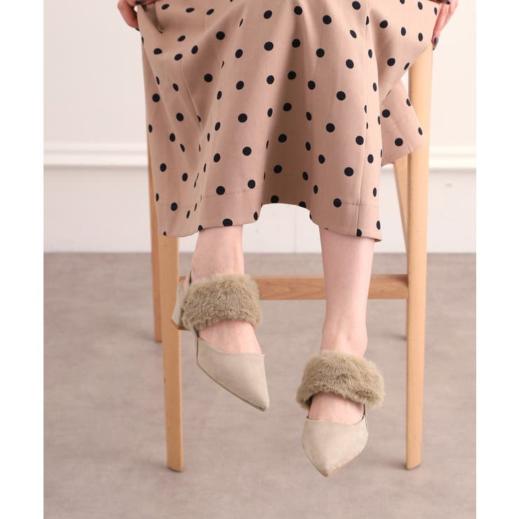 【Fur Collection】ファー付き2WAYスリングバックミュールパンプス | ESPERANZA | 詳細画像6 