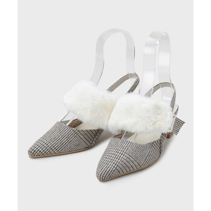 【Fur Collection】ファー付き2WAYスリングバックミュールパンプス | ESPERANZA | 詳細画像14 